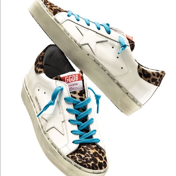 Golden Goose Shoes - Golden Goose Hi Star Leather & Leopard Sneakers